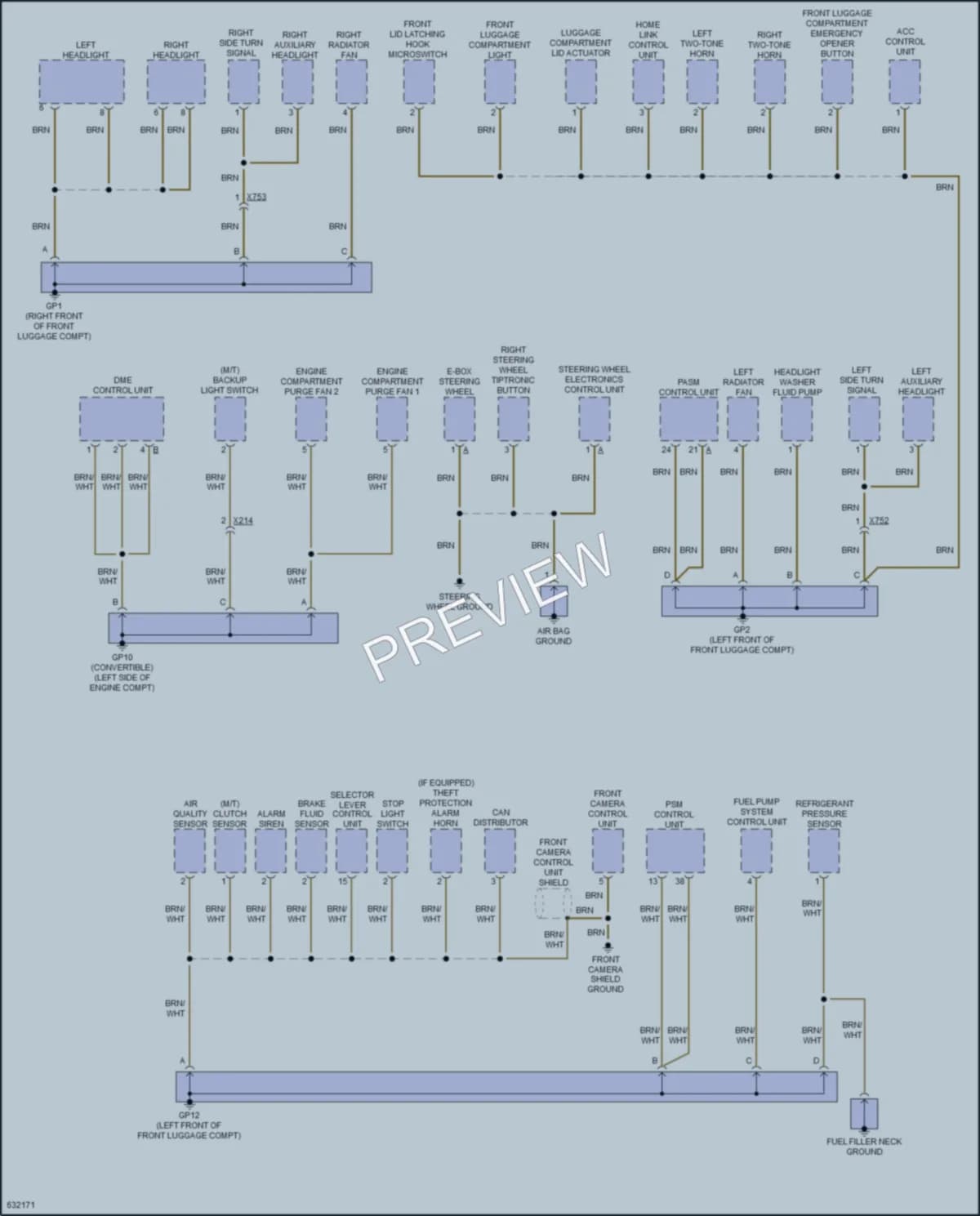 2018 Porsche 718Cayman Ground Distribution wiring diagram preview
