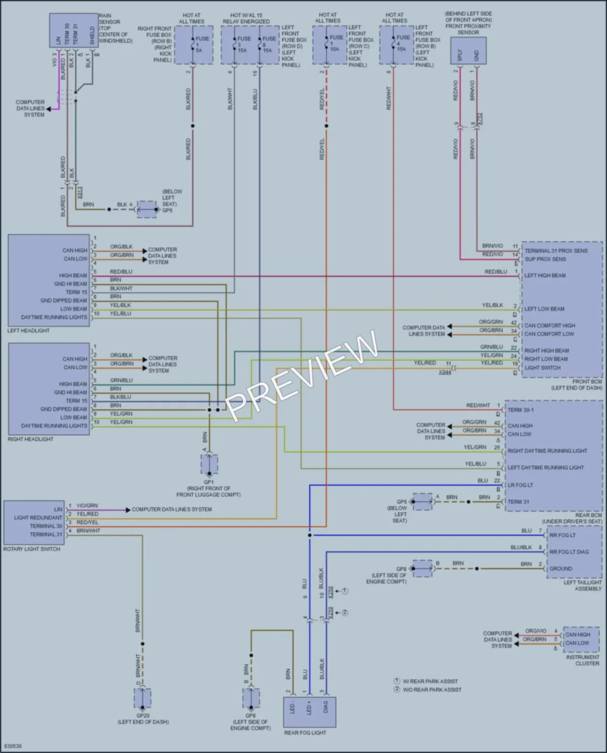 2018 Porsche 718Cayman Headlights wiring diagram preview