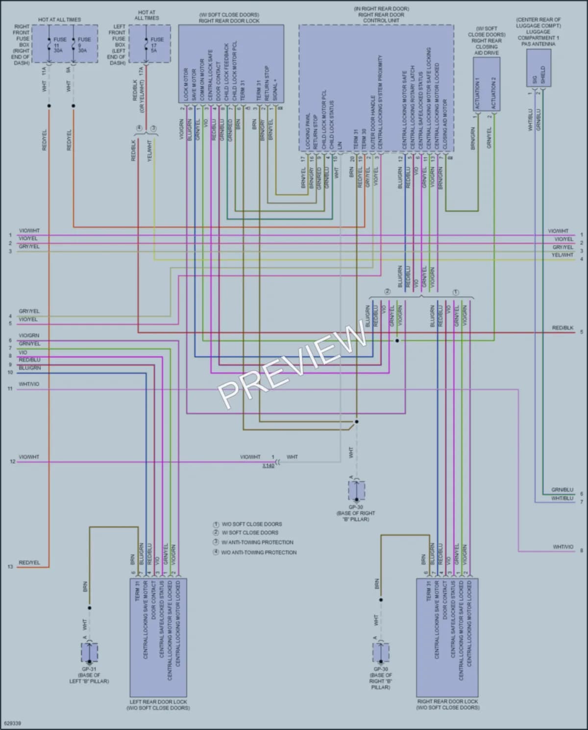 2018 Porsche Cayenne Anti Theft wiring diagram preview