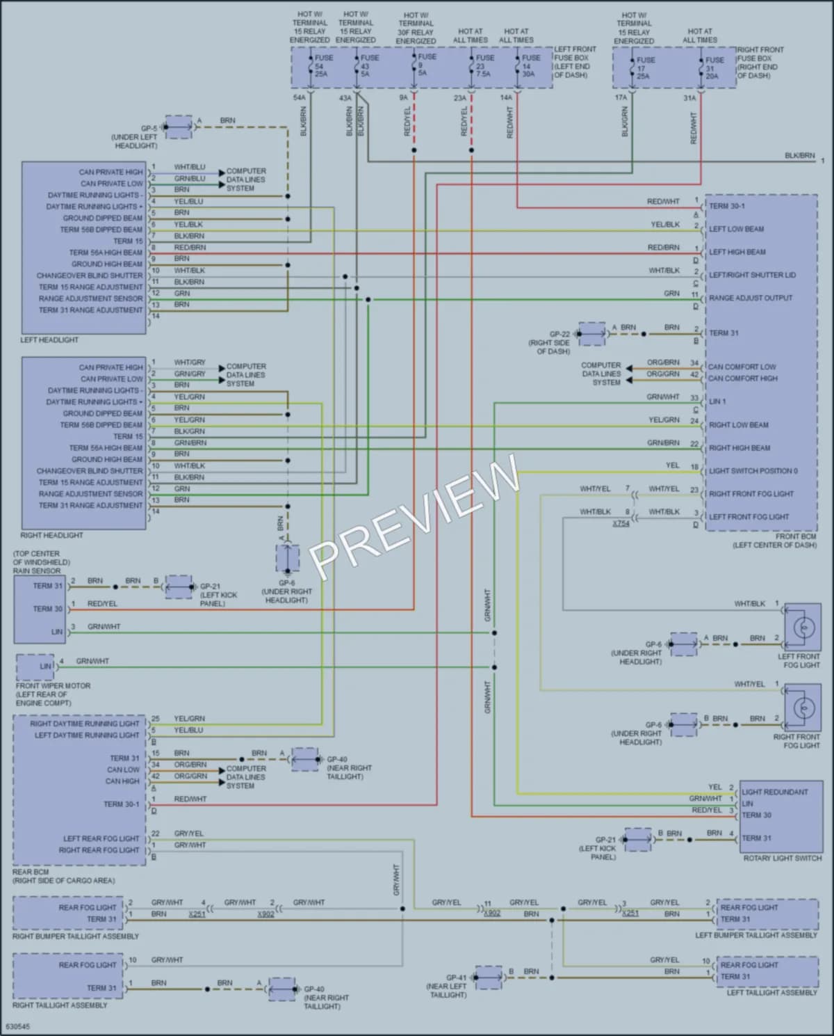 2018 Porsche Cayenne Headlights wiring diagram preview