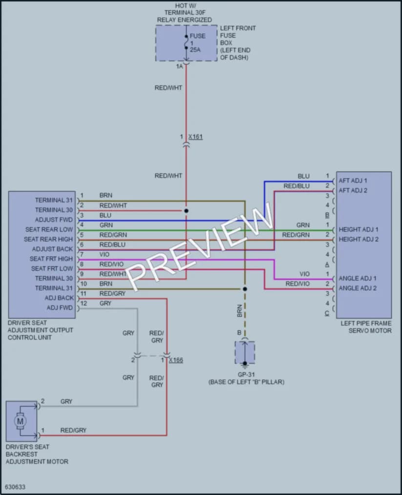 2018 Porsche CayenneHybrid Power Seats wiring diagram preview