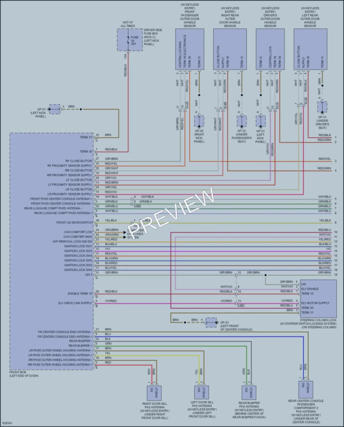 2018 Porsche Macan Anti Theft wiring diagram preview