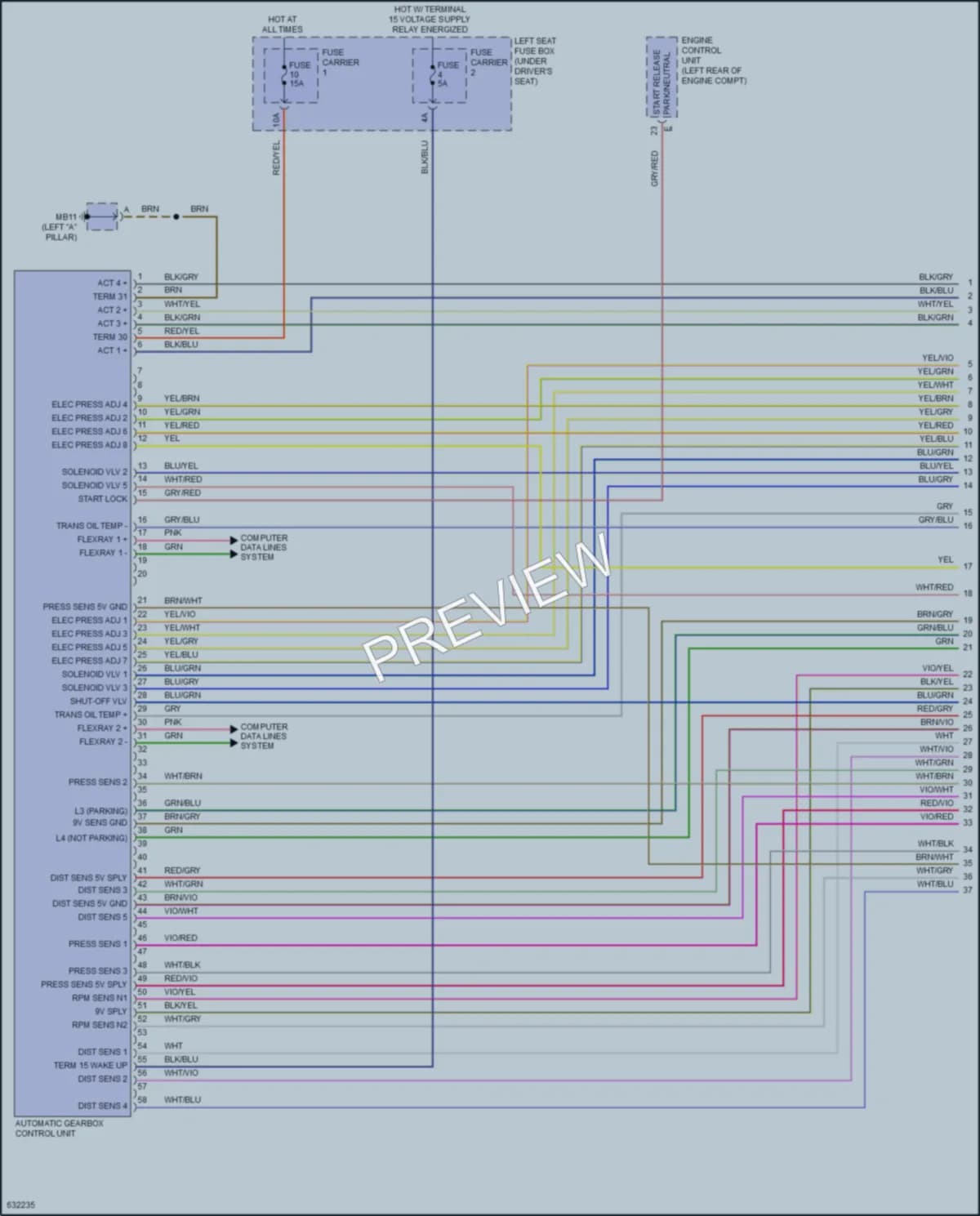 2018 Porsche Panamera Transmission wiring diagram preview