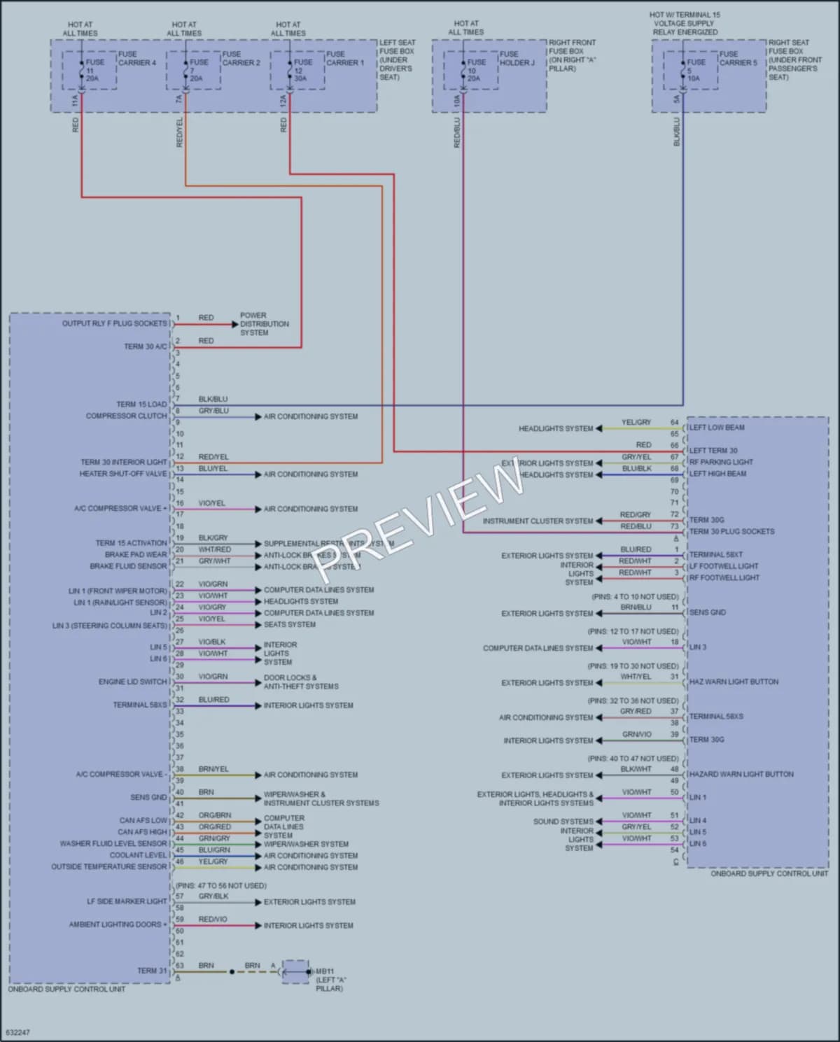 2018 Porsche PanameraHybrid Body Control Modules wiring diagram preview