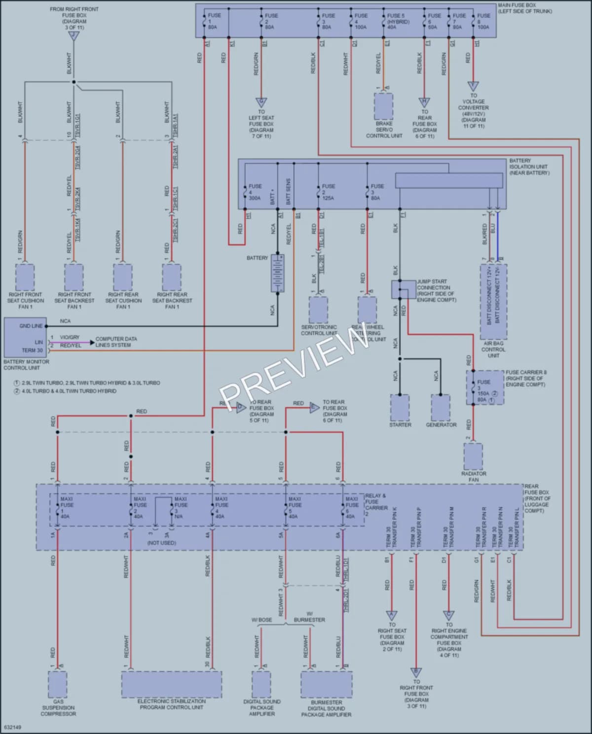 2018 Porsche PanameraHybrid Power Distribution wiring diagram preview