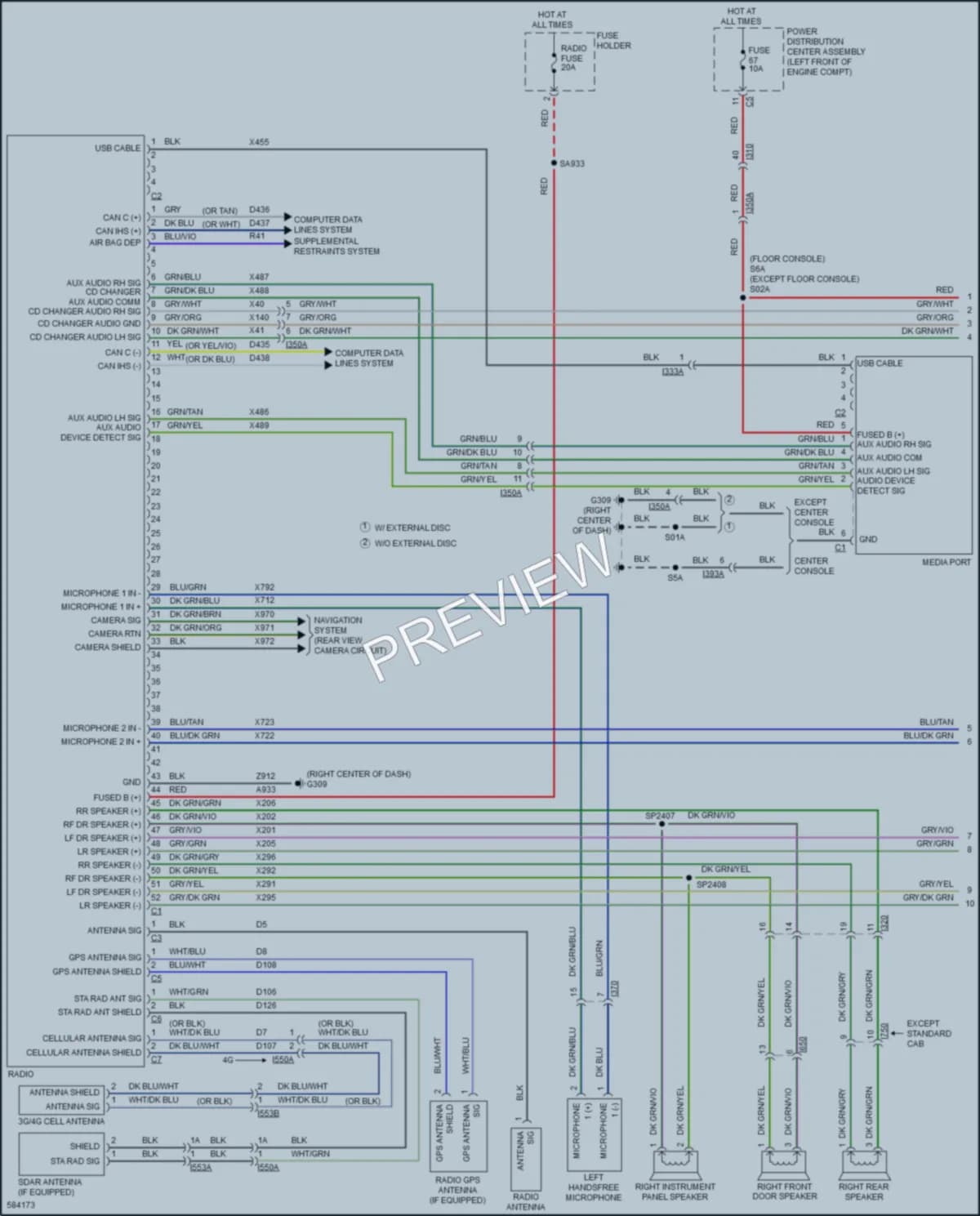 2018 Ram 1500Pickup Navigation wiring diagram preview