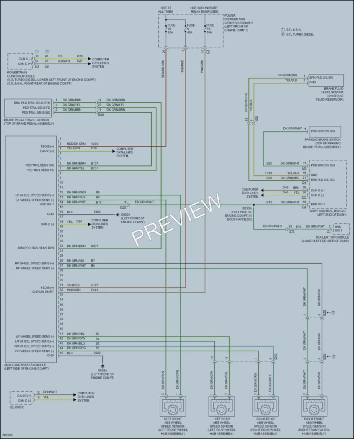 2018 Ram 2500Pickup Anti Lock Brakes wiring diagram preview