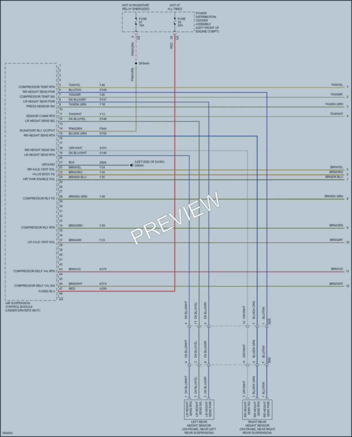 2018 Ram 2500Pickup Electronic Suspension wiring diagram preview