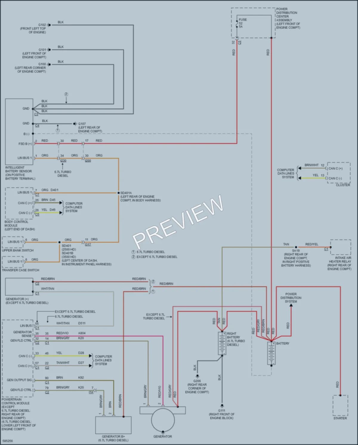 2018 Ram 2500Pickup Starting Charging wiring diagram preview