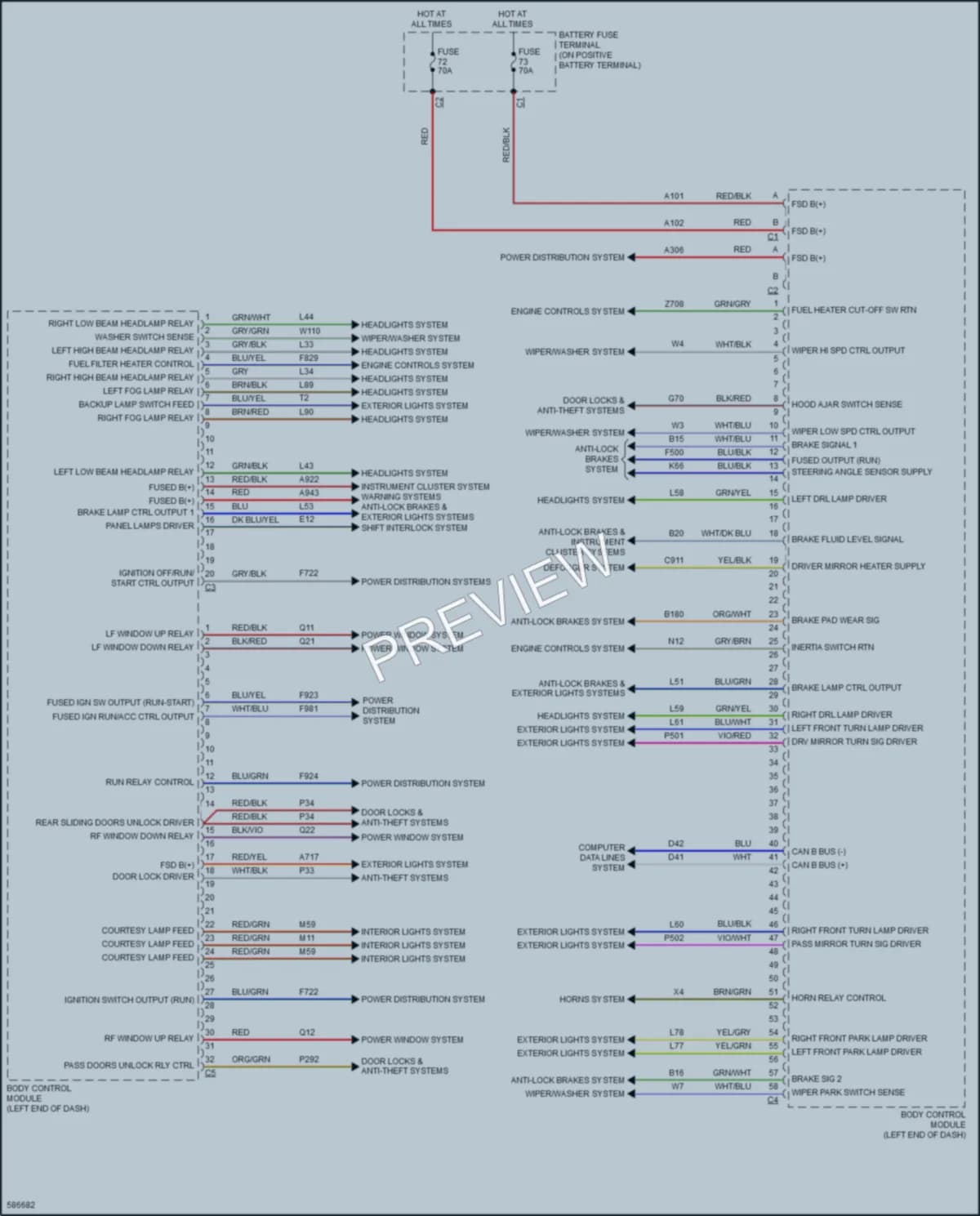 2018 Ram 2500ProMaster Body Control Modules wiring diagram preview