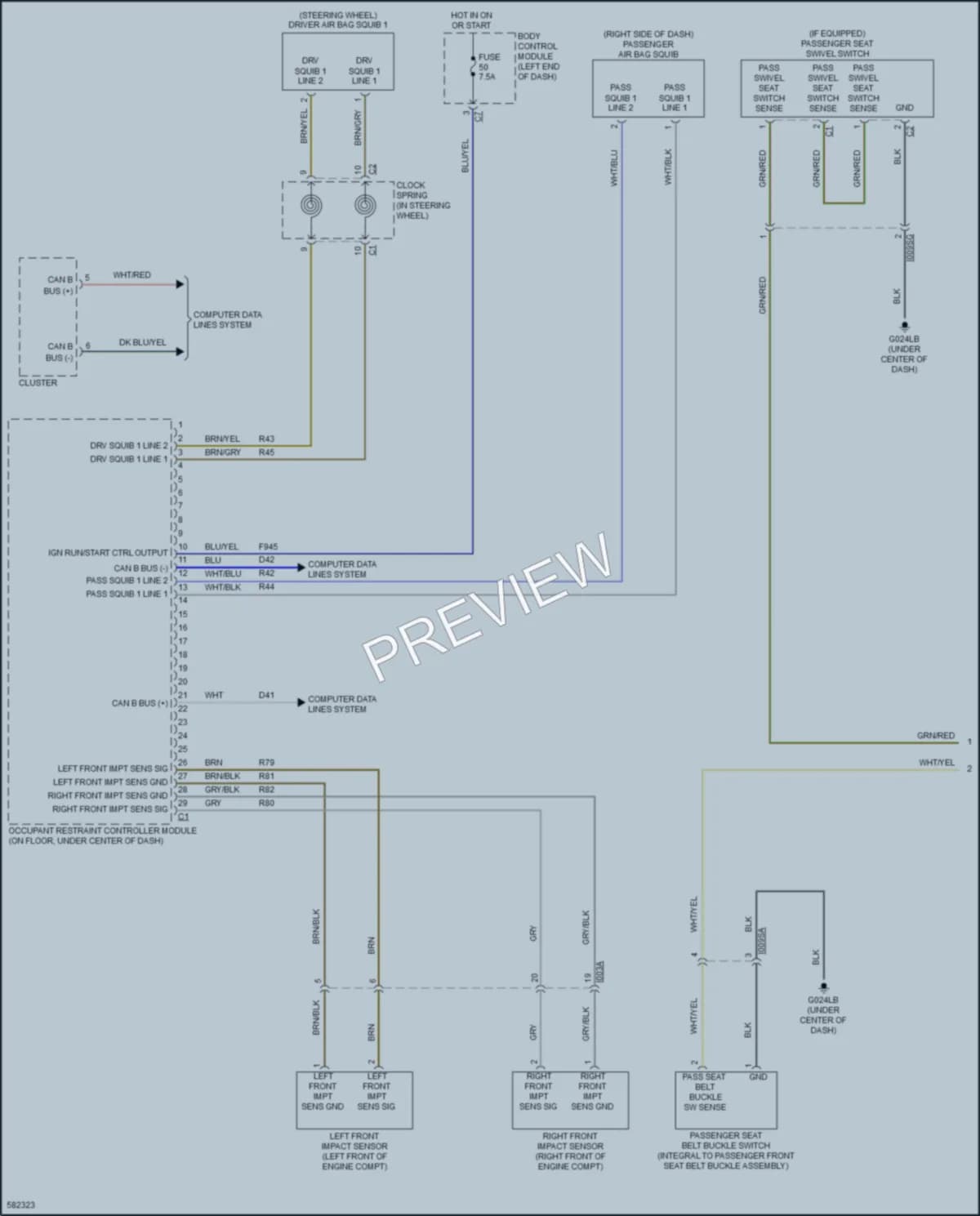 2018 Ram 2500ProMaster Supplemental Restraints wiring diagram preview
