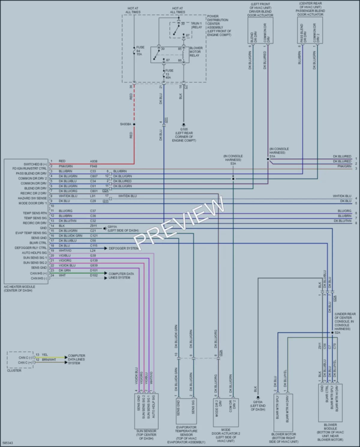 2018 Ram 3500Pickup Air Conditioning wiring diagram preview