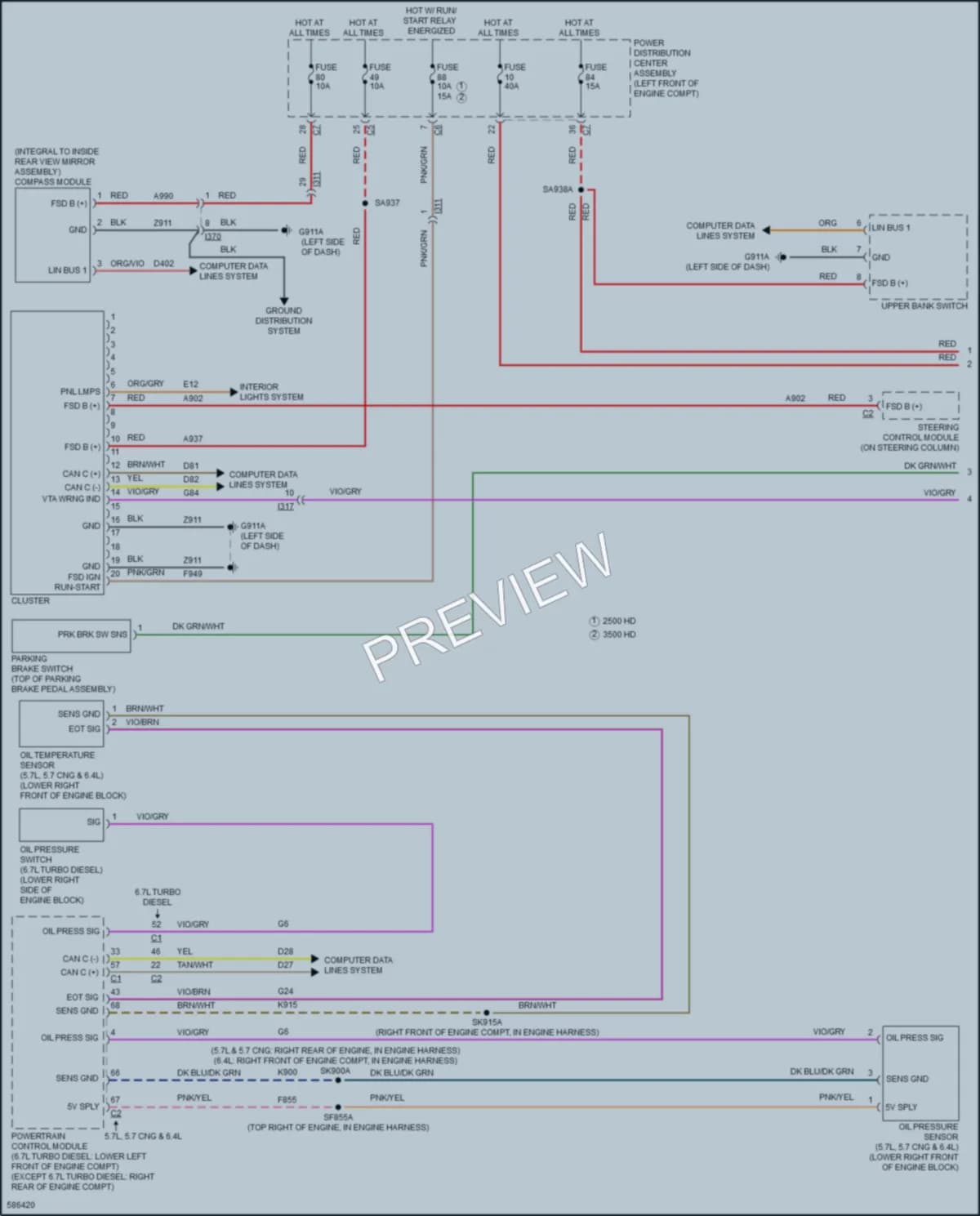 2018 Ram 3500Pickup Instrument Cluster wiring diagram preview