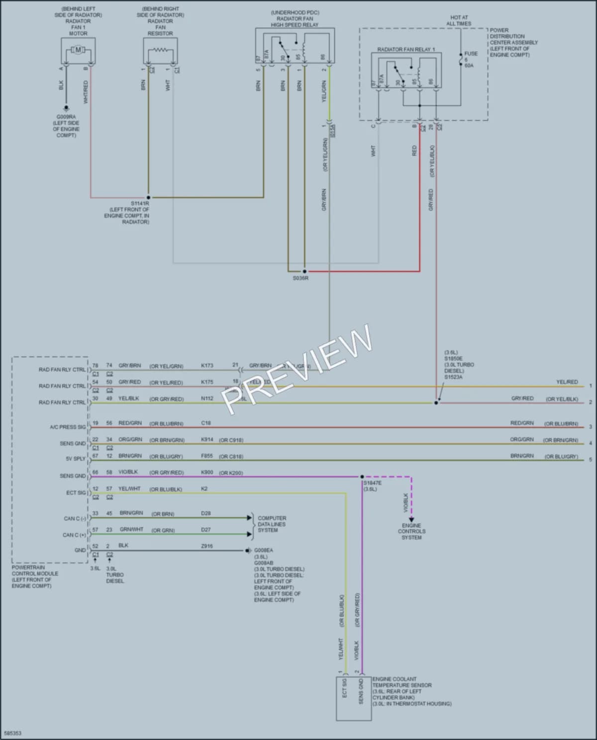 2018 Ram 3500ProMaster Cooling Fan wiring diagram preview