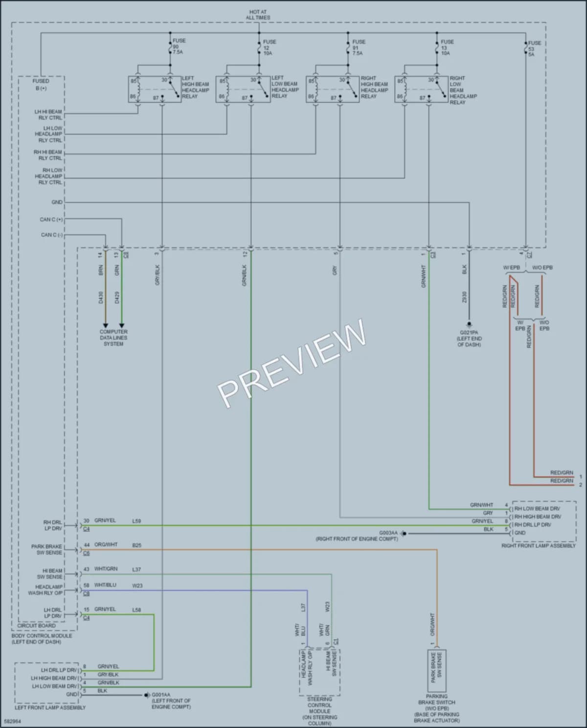 2018 Ram 3500ProMaster Headlights wiring diagram preview