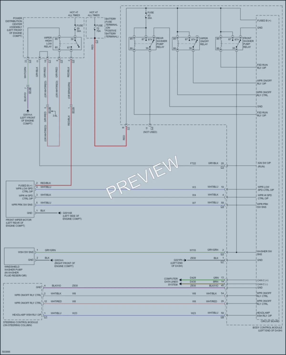 2018 Ram 3500ProMaster Wiper Washer wiring diagram preview
