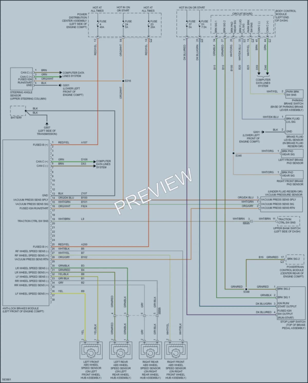2018 Ram ProMasterCity Anti Lock Brakes wiring diagram preview