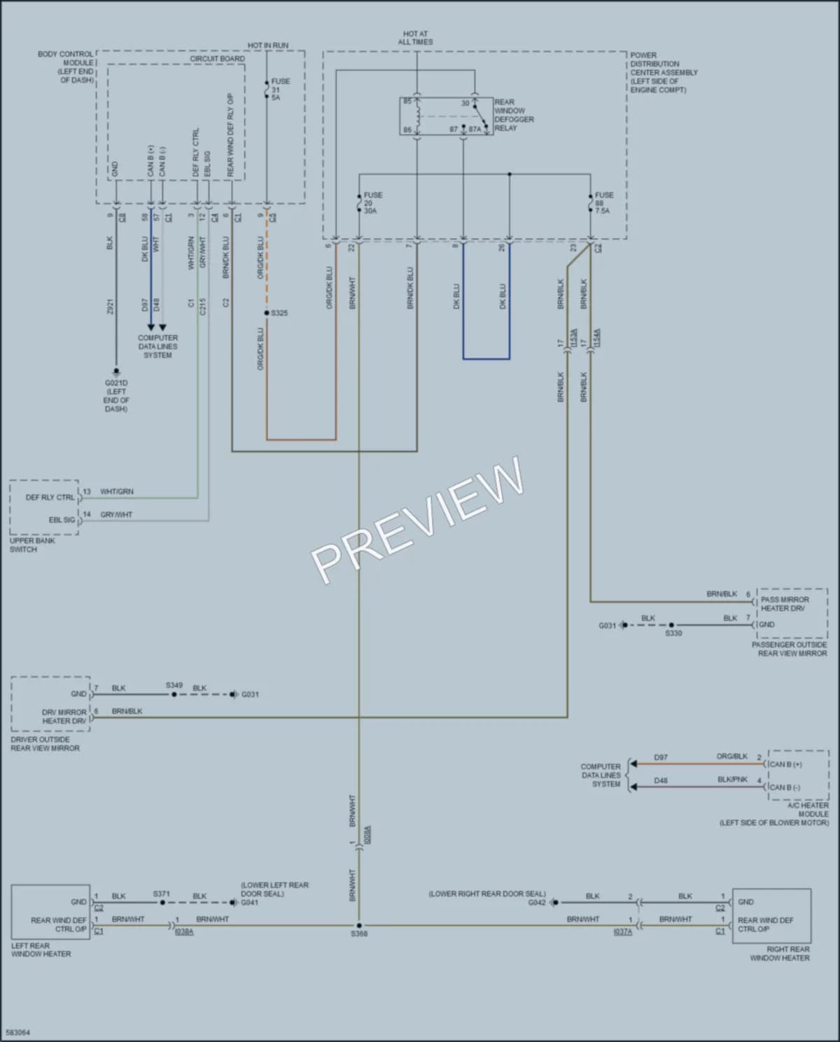 2018 Ram ProMasterCity Defoggers wiring diagram preview