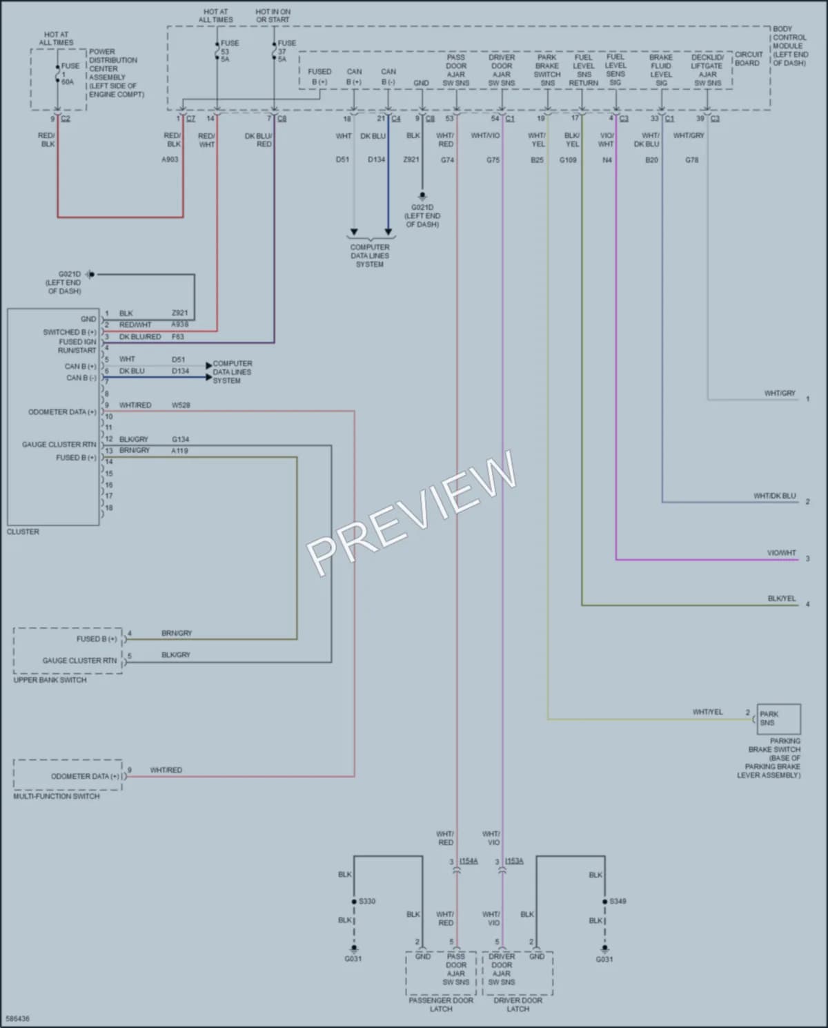 2018 Ram ProMasterCity Instrument Cluster wiring diagram preview