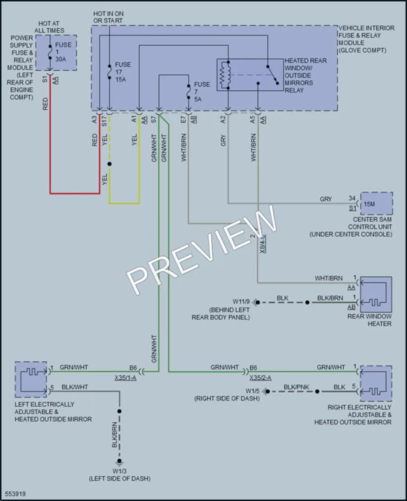 2018 Smart fortwoelectric Defoggers wiring diagram preview