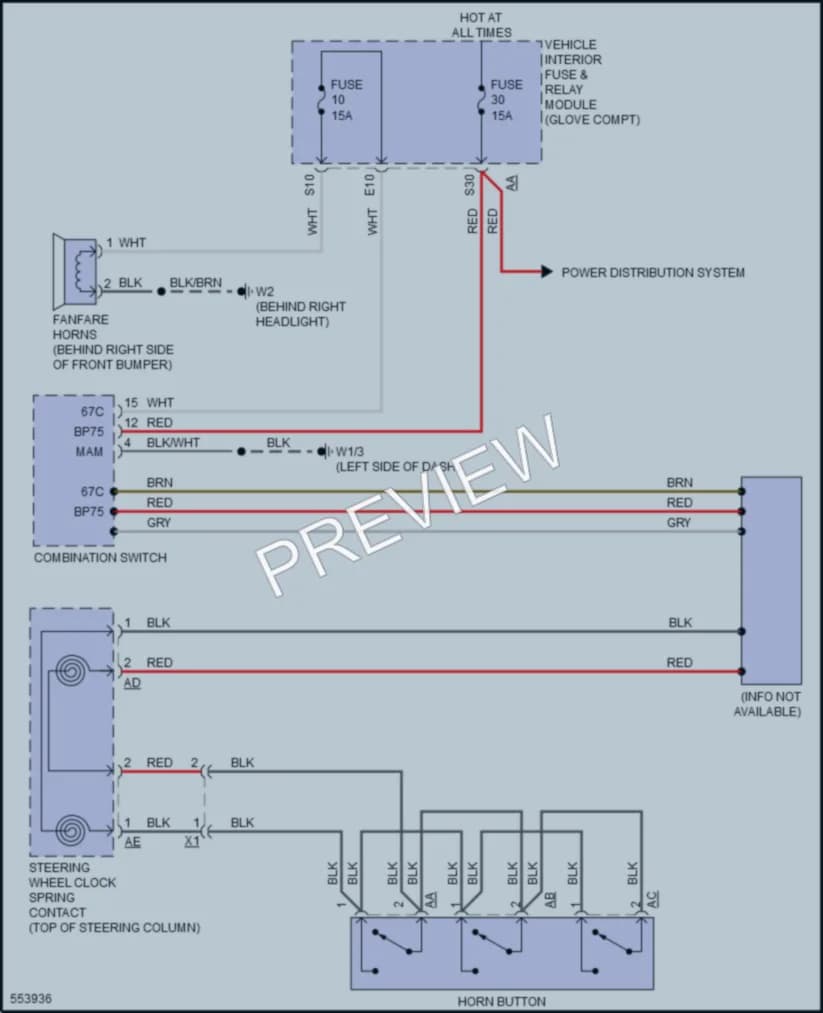 2018 Smart fortwoelectric Horn wiring diagram preview