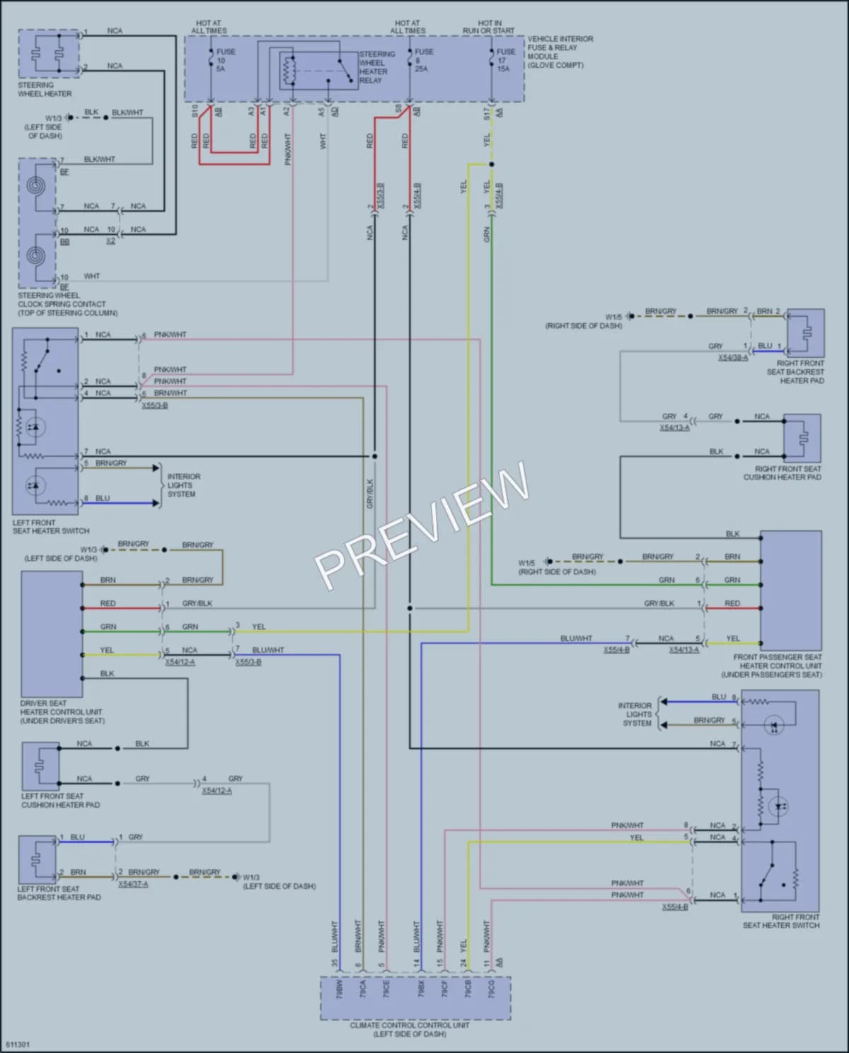 2018 Smart fortwoelectric Power Seats wiring diagram preview