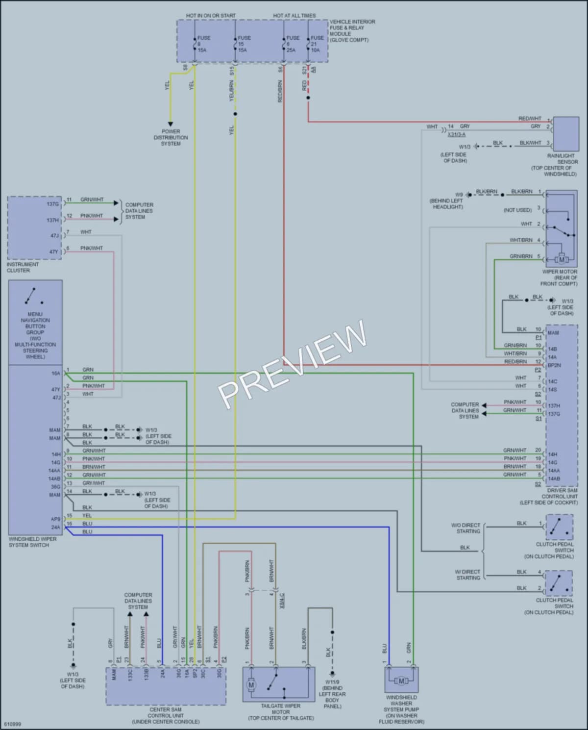 2018 Smart fortwoelectric Wiper Washer wiring diagram preview