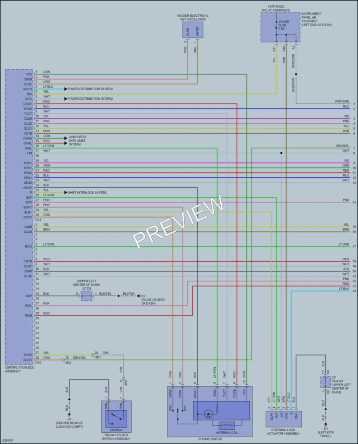 2018 Subaru BRZ Power Door Locks wiring diagram preview