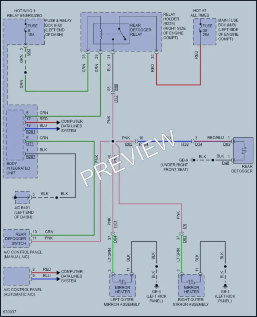2018 Subaru Crosstrek Defoggers wiring diagram preview