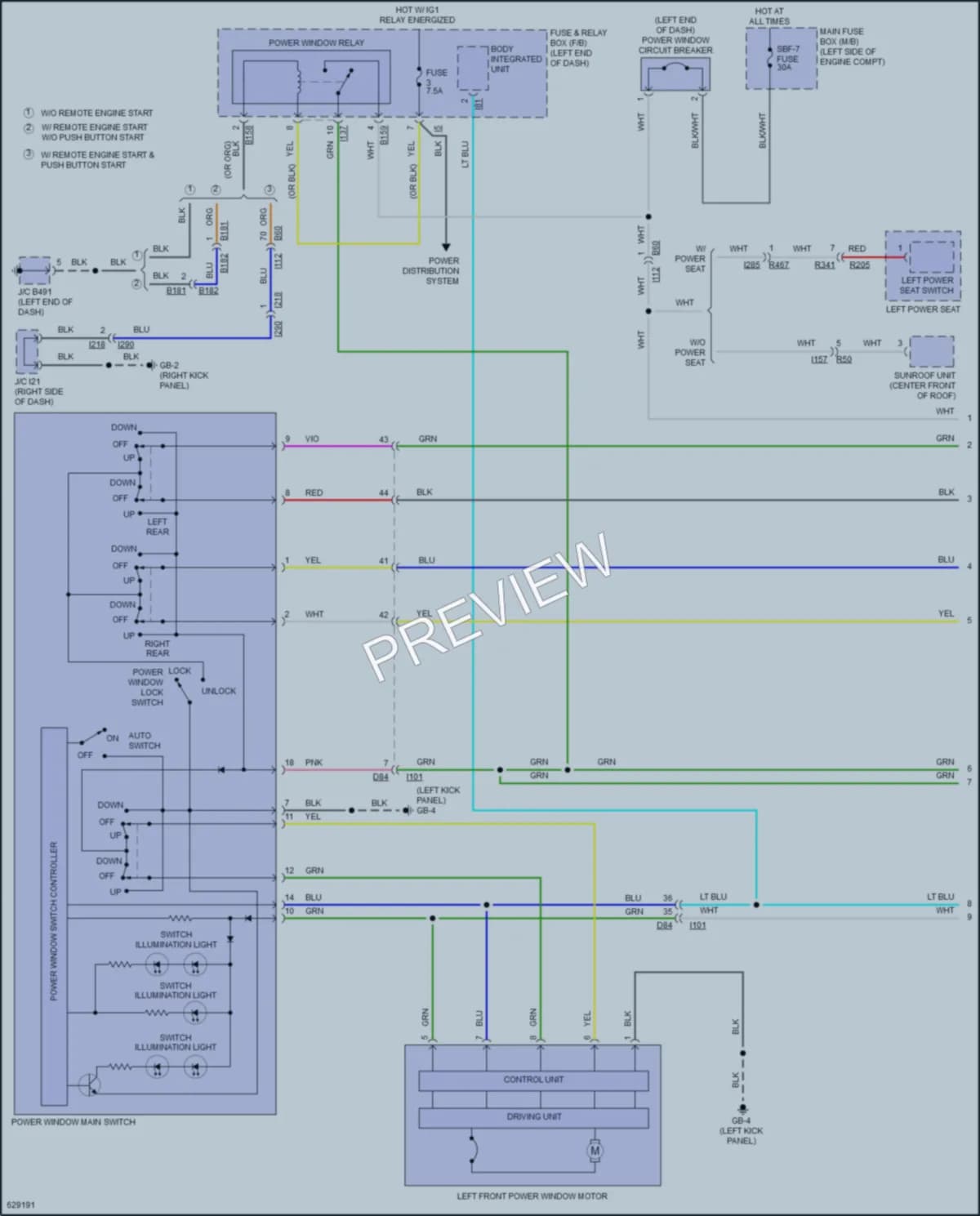 2018 Subaru Crosstrek Power Windows wiring diagram preview