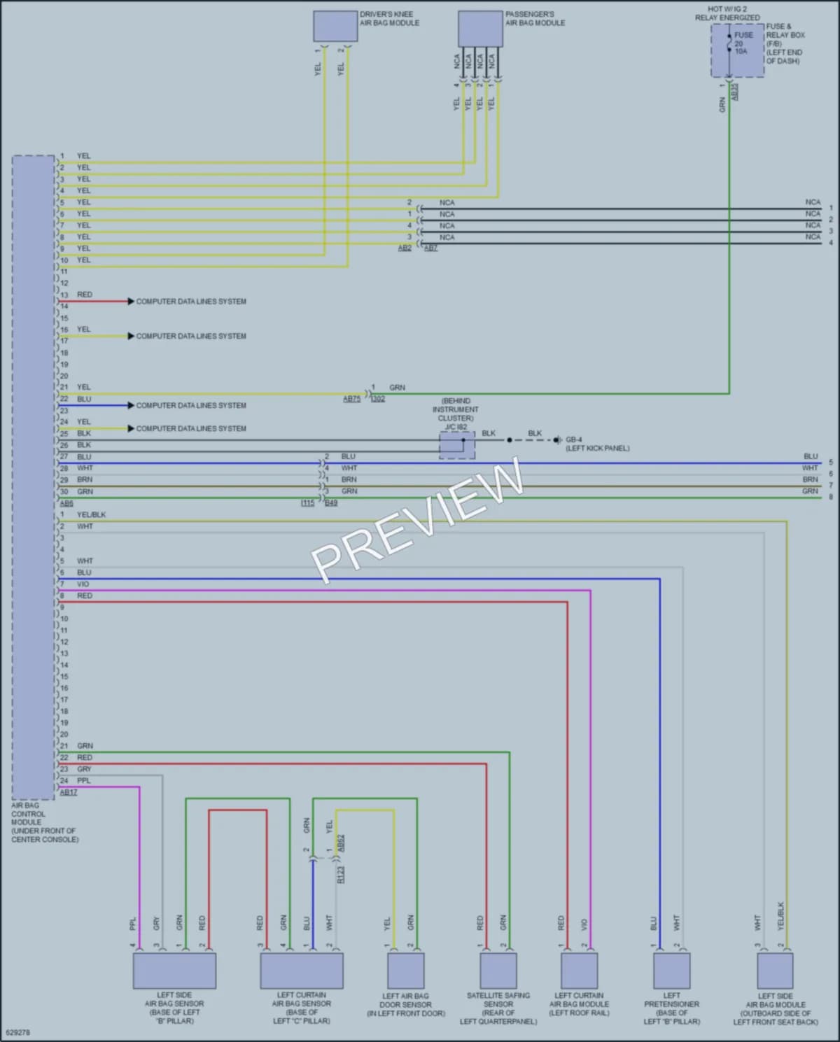 2018 Subaru Crosstrek Supplemental Restraints wiring diagram preview