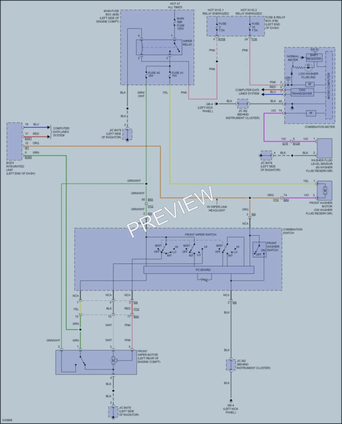 2018 Subaru Crosstrek Wiper Washer wiring diagram preview