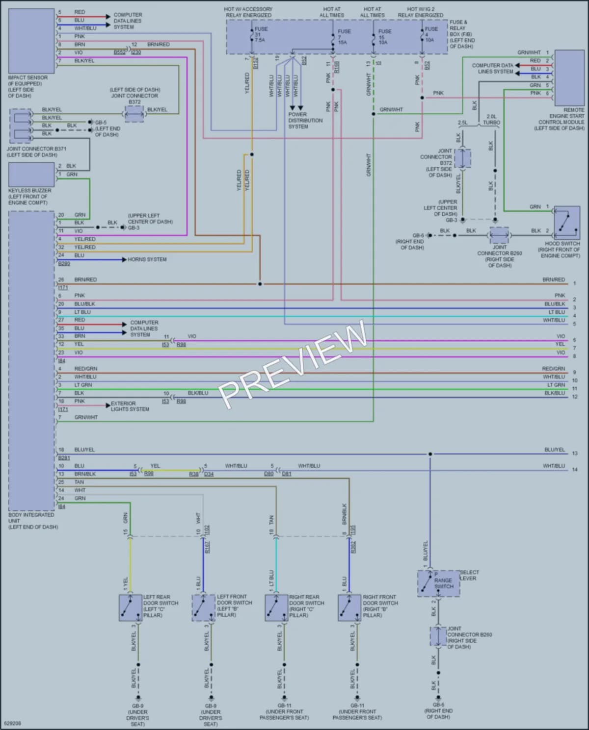 2018 Subaru Forester Power Door Locks wiring diagram preview