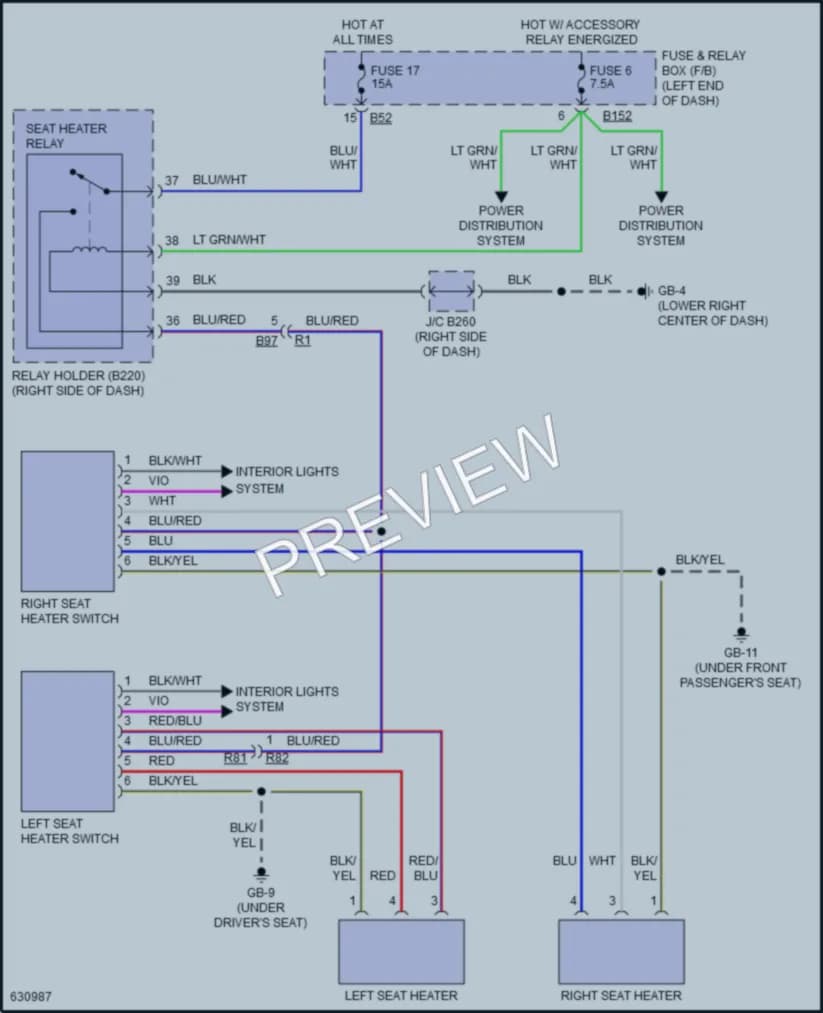 2018 Subaru Forester Power Seats wiring diagram preview