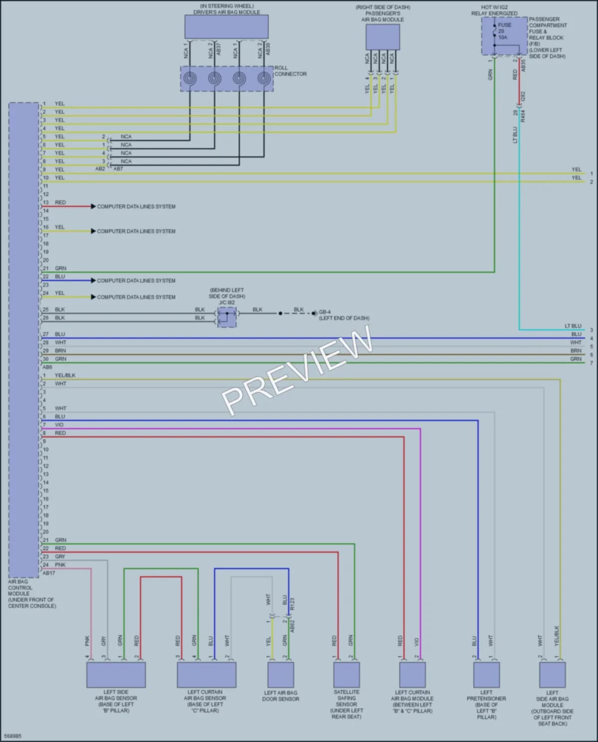 2018 Subaru Impreza Supplemental Restraints wiring diagram preview