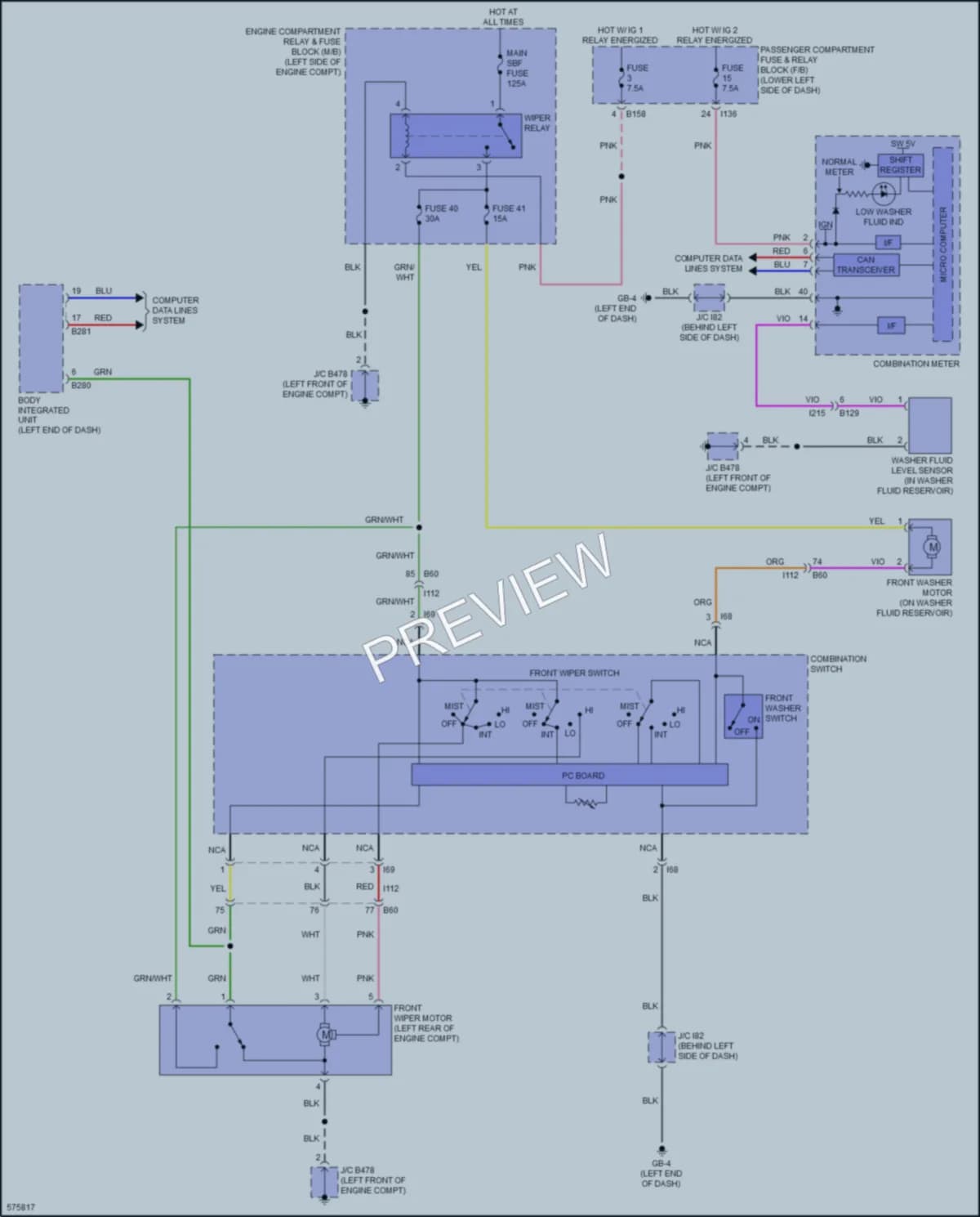 2018 Subaru Impreza Wiper Washer wiring diagram preview