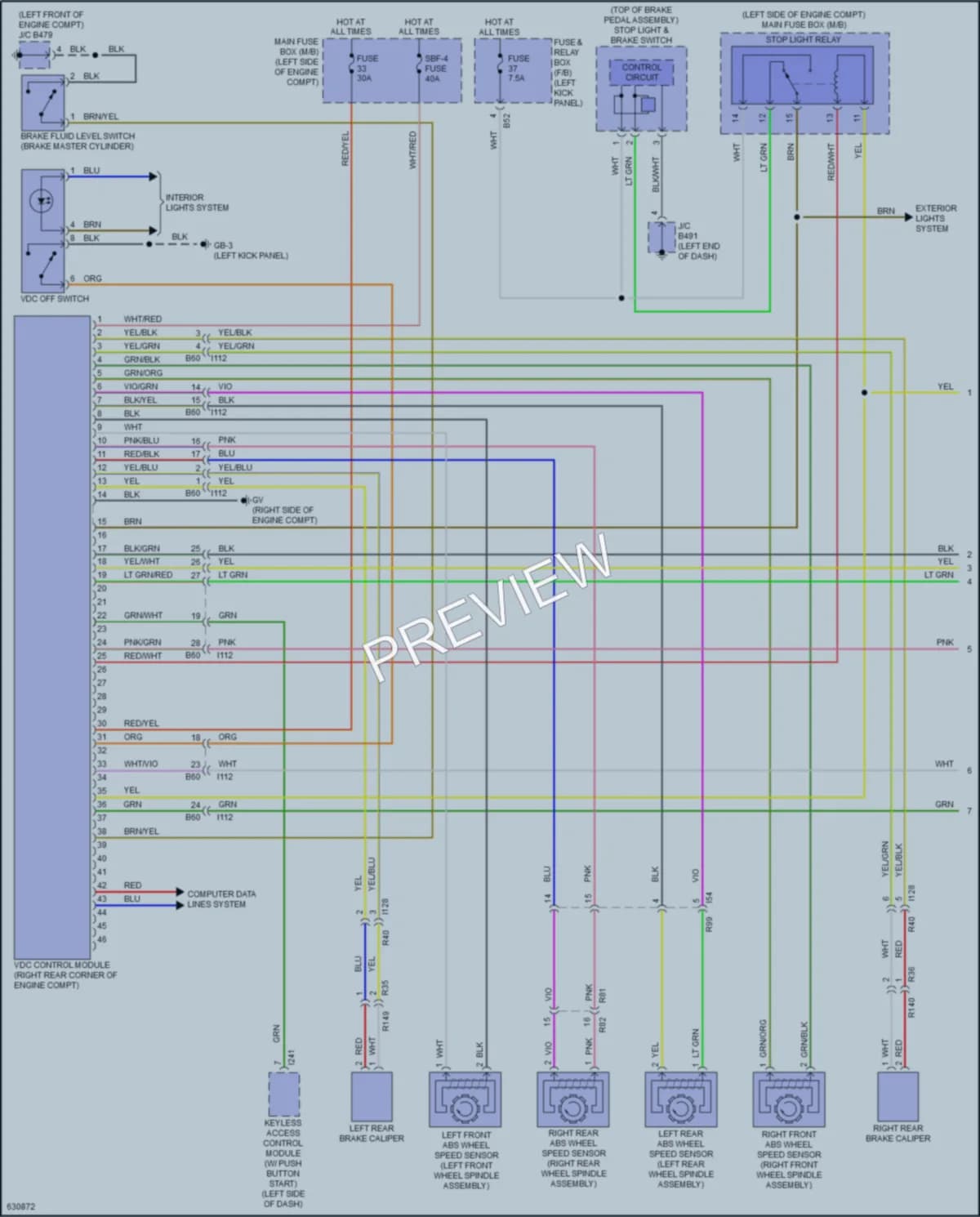 2018 Subaru Legacy Anti Lock Brakes wiring diagram preview