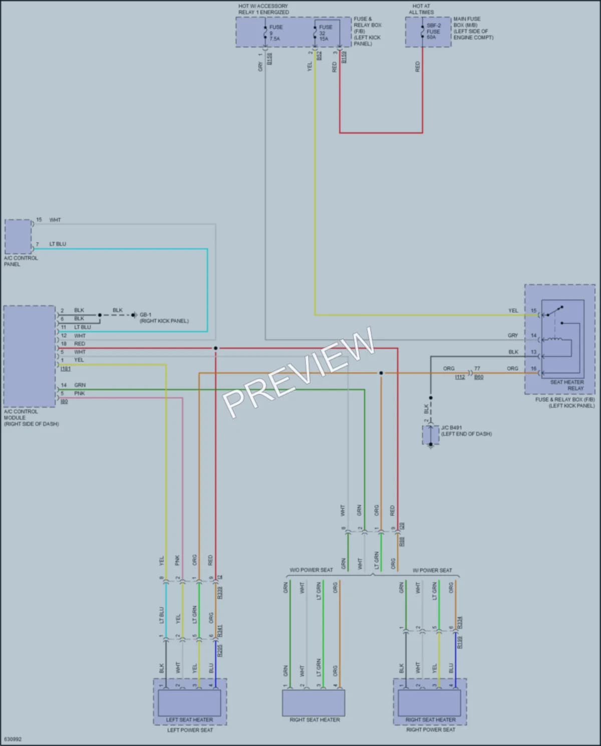 2018 Subaru Outback Power Seats wiring diagram preview