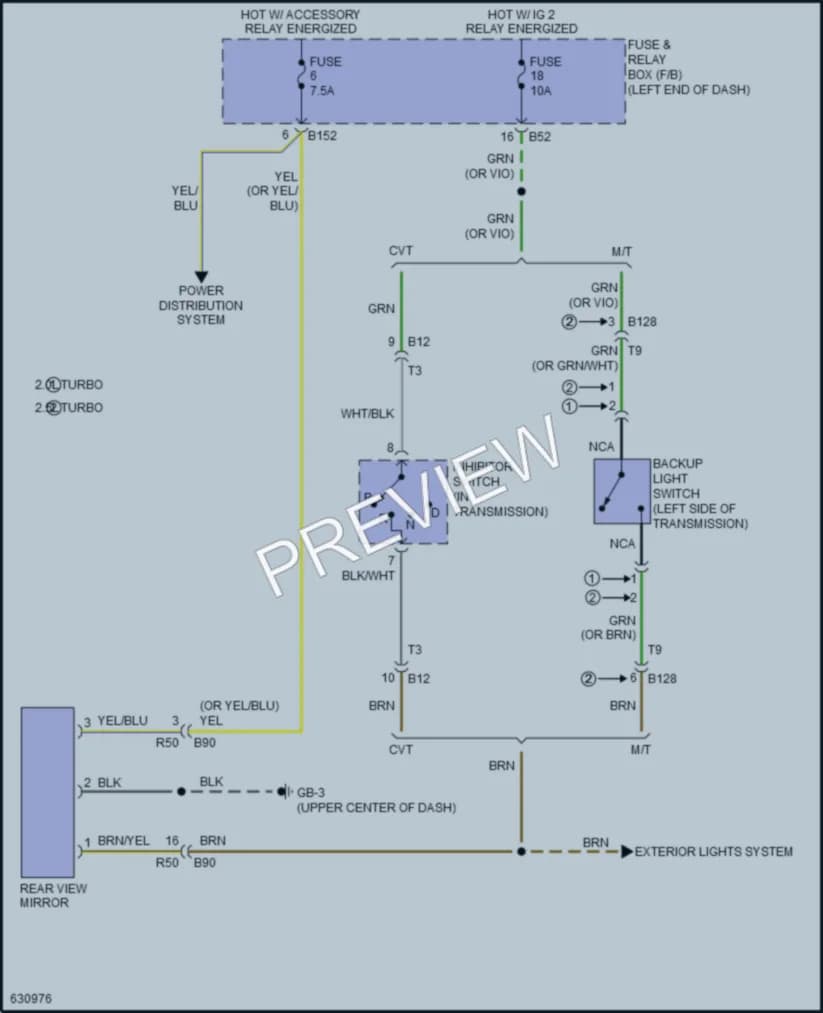 2018 Subaru WRX Power Mirrors wiring diagram preview