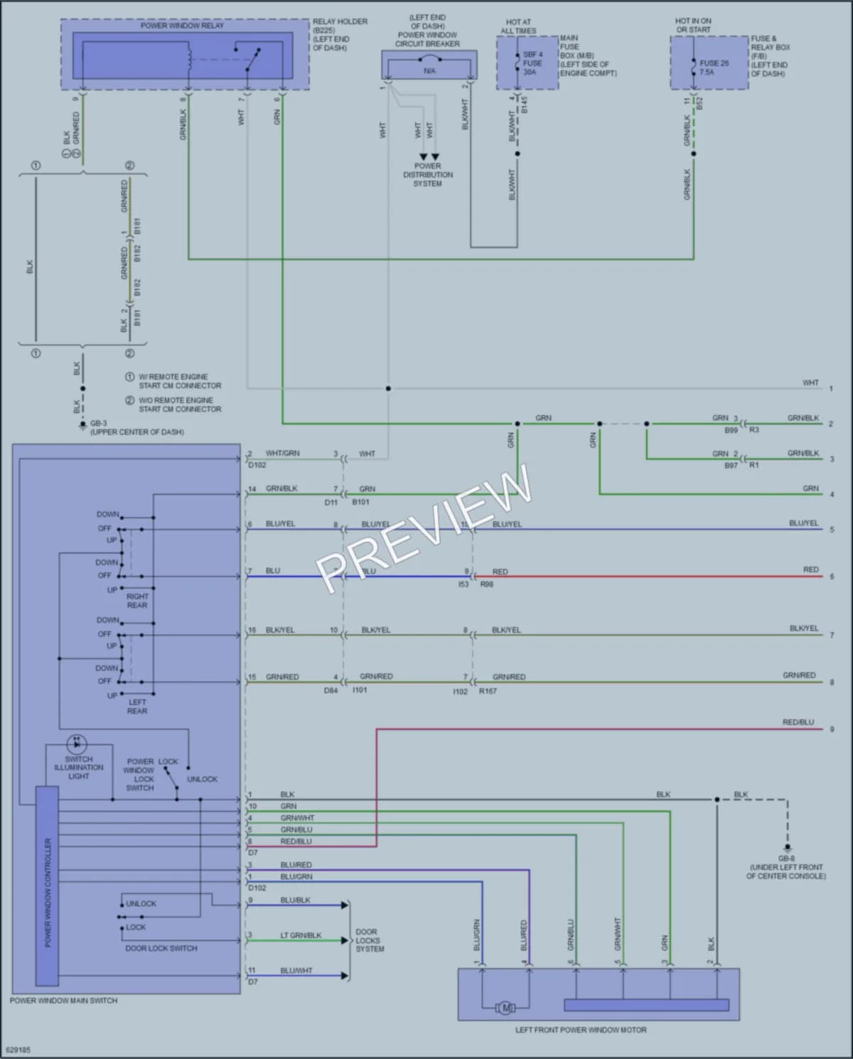 2018 Subaru WRX Power Windows wiring diagram preview