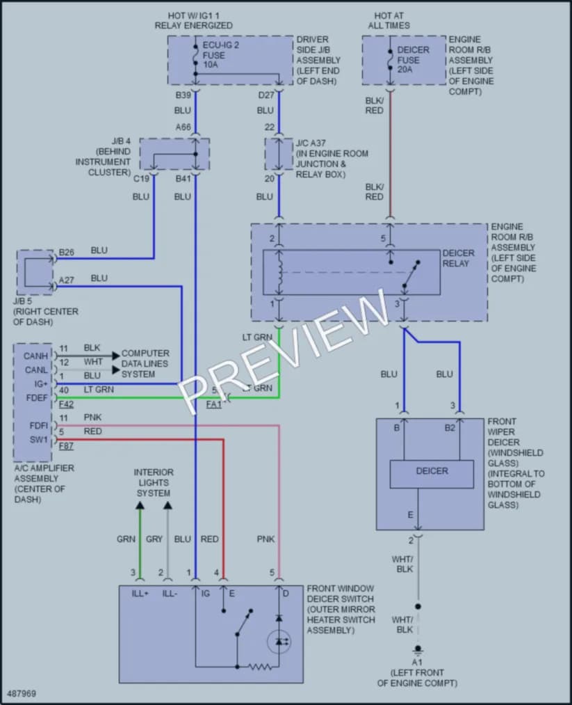 2018 Toyota 4Runner Defoggers wiring diagram preview