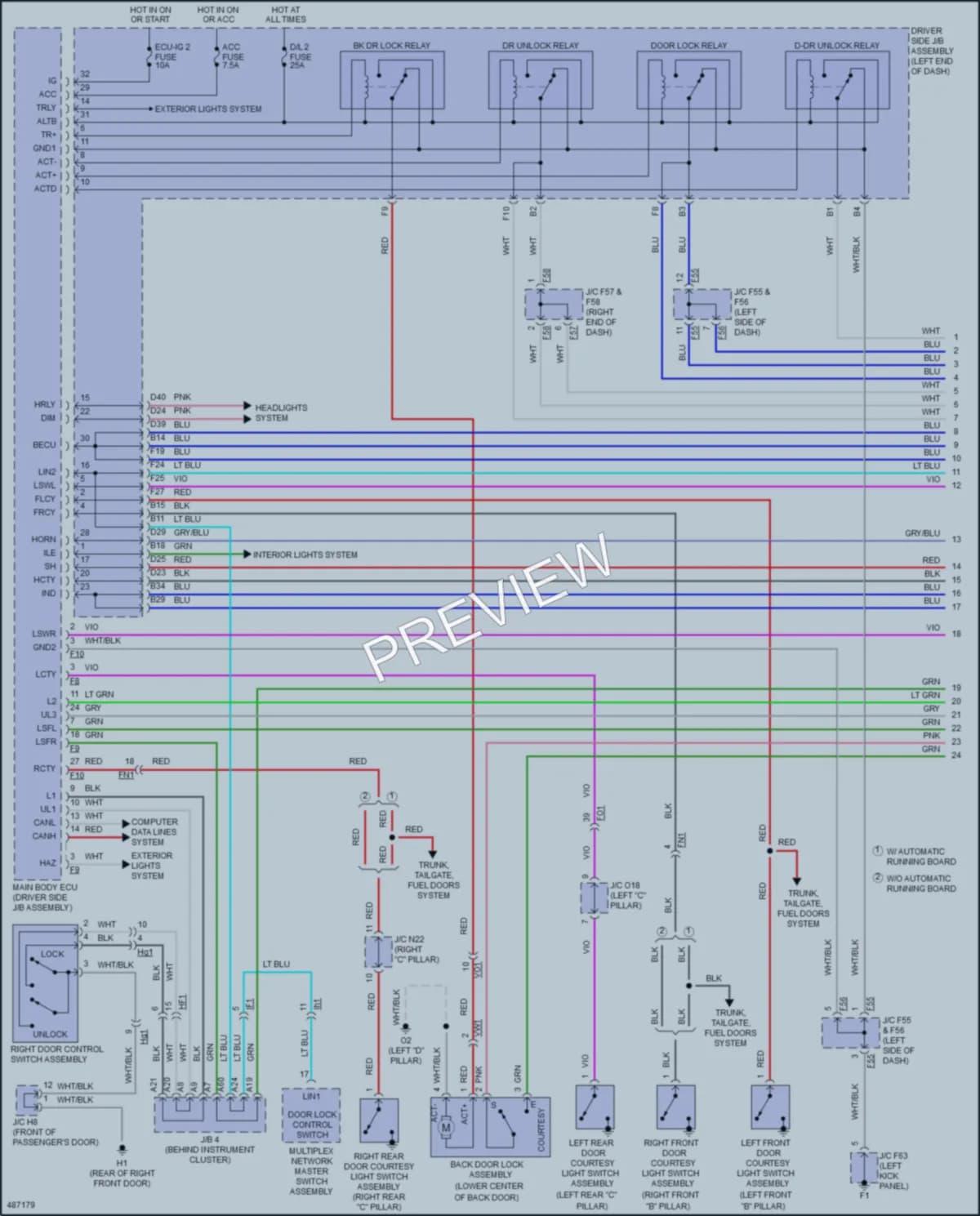2018 Toyota 4Runner Power Door Locks wiring diagram preview