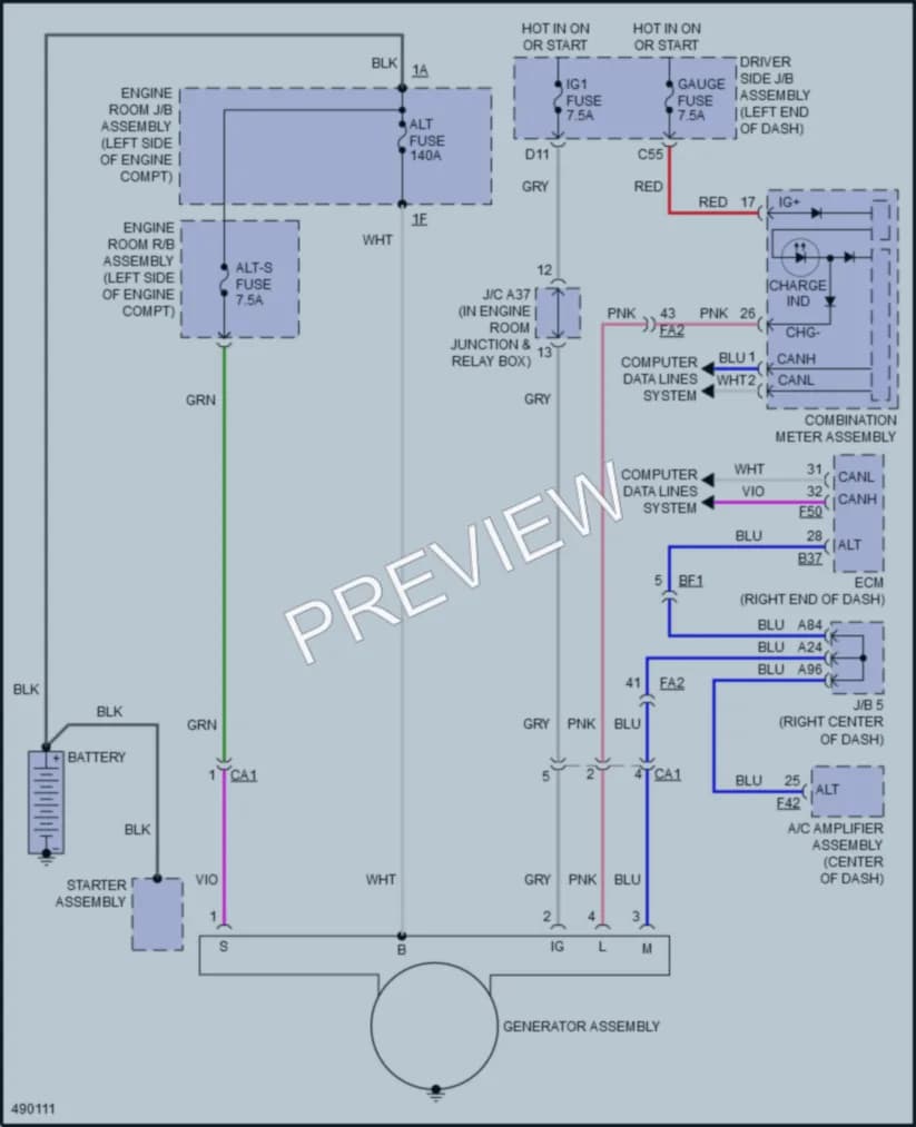 2018 Toyota 4Runner Starting Charging wiring diagram preview