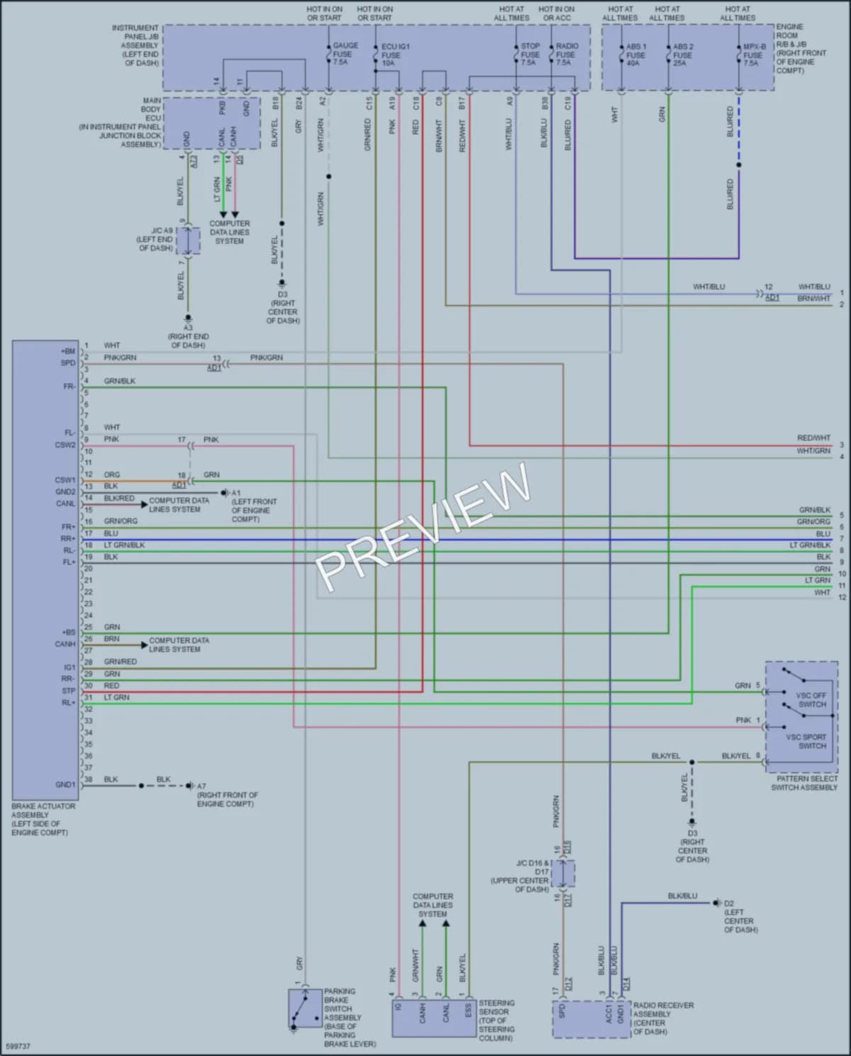 2018 Toyota 86 Anti Lock Brakes wiring diagram preview