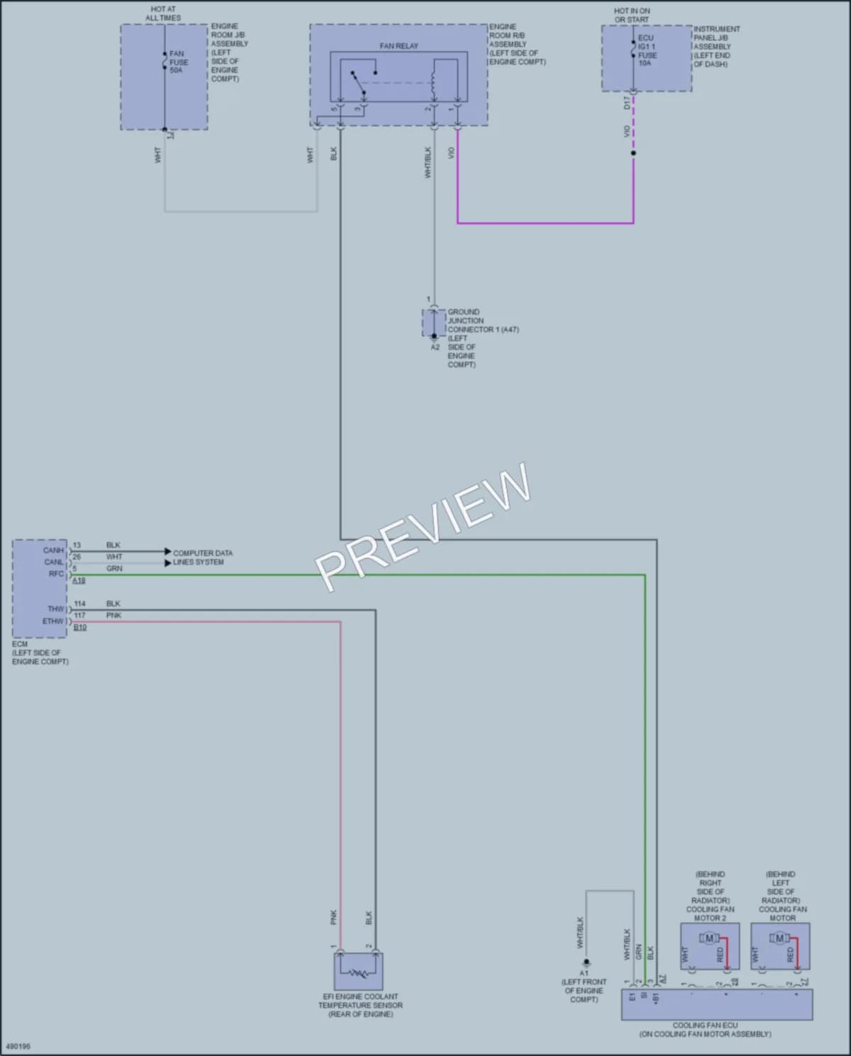 2018 Toyota Avalon Cooling Fan wiring diagram preview