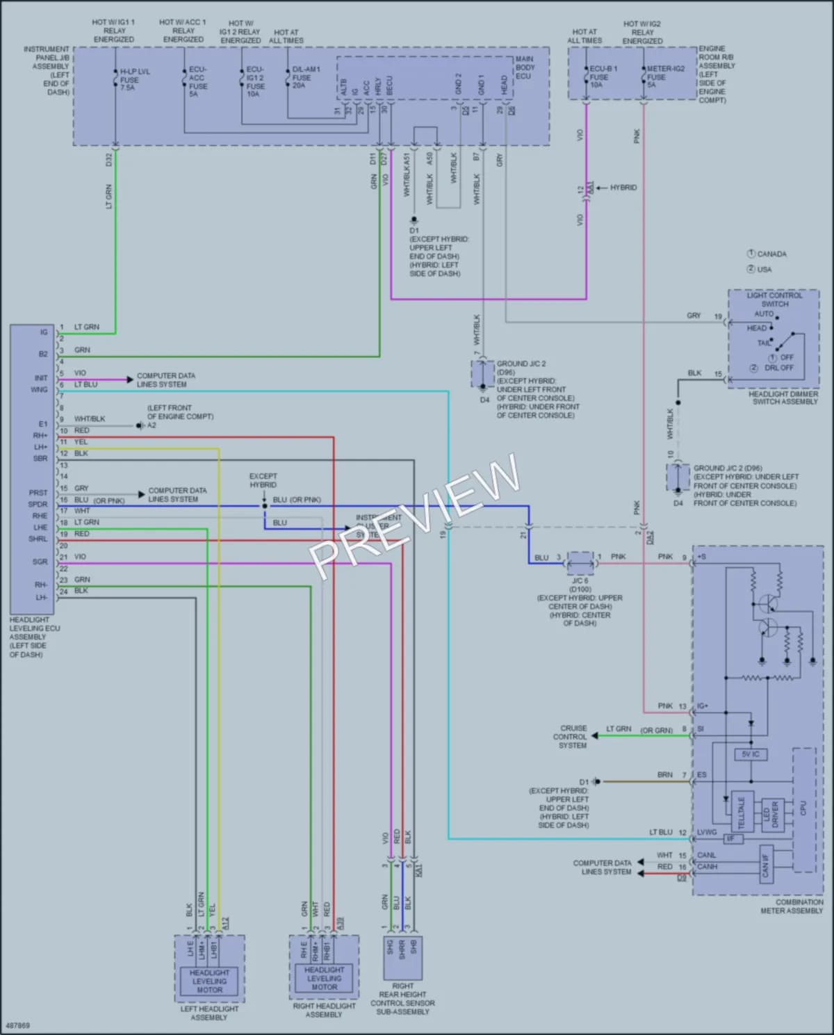 2018 Toyota Avalon Headlights wiring diagram preview