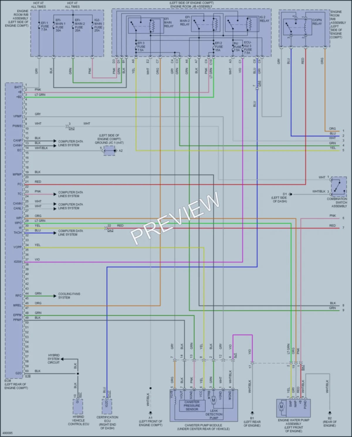 2018 Toyota AvalonHybrid Engine Performance wiring diagram preview