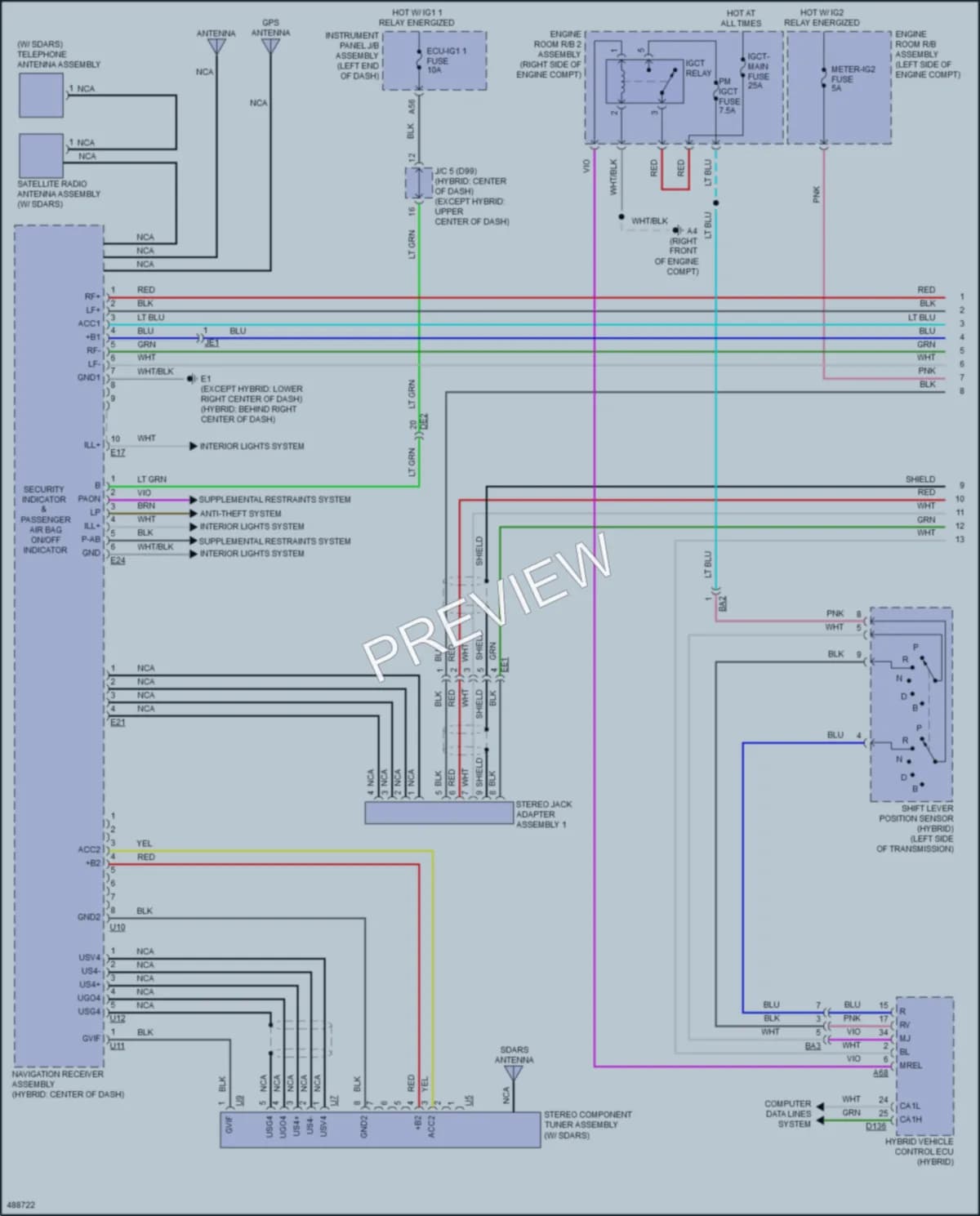 2018 Toyota AvalonHybrid Radio wiring diagram preview