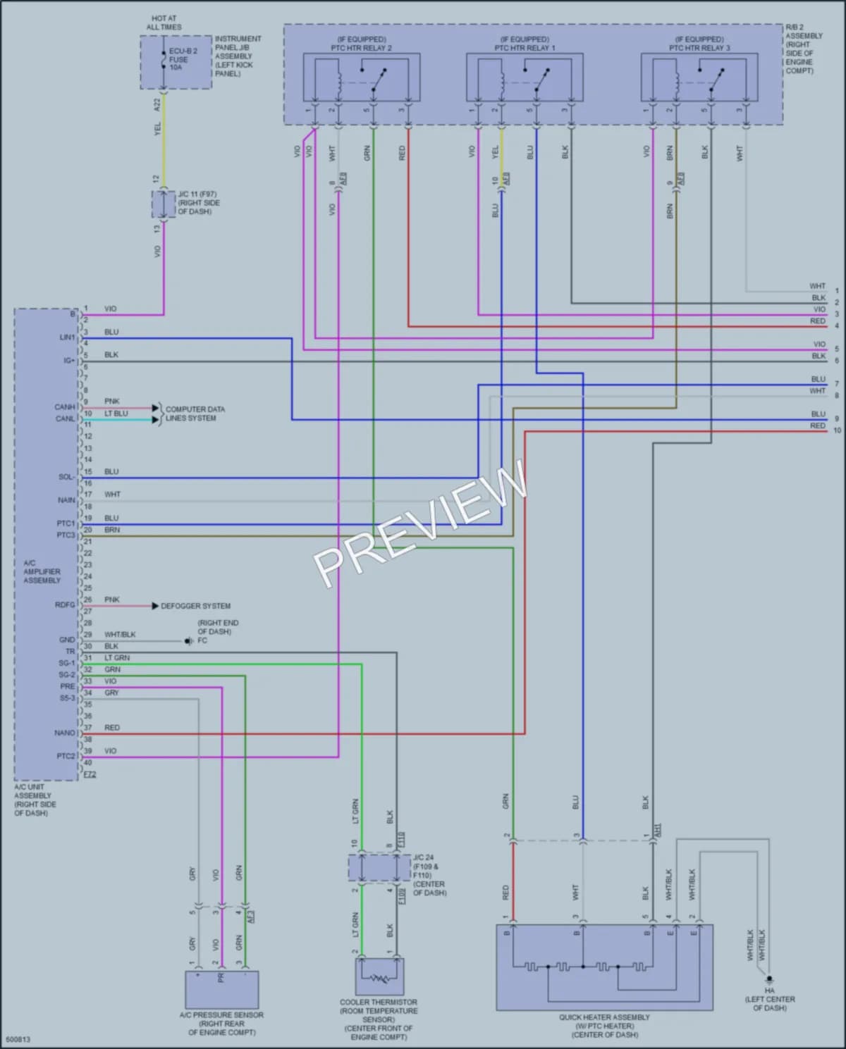 2018 Toyota CHR Air Conditioning wiring diagram preview
