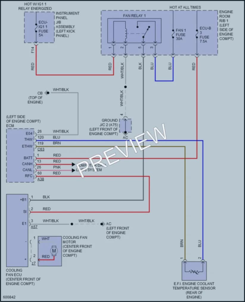 2018 Toyota CHR Cooling Fan wiring diagram preview